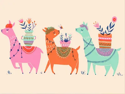 Alpaca Friends alpaca cute drawing illustration riso risograph