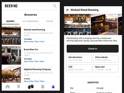 Beer NC App app application beer icon illustration mobile mobile app ui ux web design