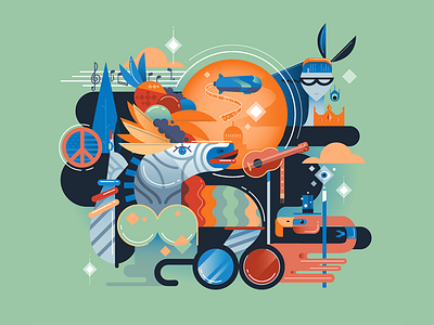 Lucy in Disguise with Diamonds Austin Mural austin crazy flamingo local mural office texas vector zebra