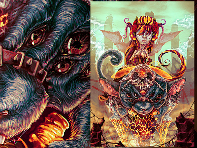 Agnes and Jackie animal character design comic poster cover illustration creature eyes fantasy art girl mask landscape skull wild wings