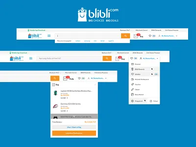 Desktop Header 2017 Interaction blibli desktop dropdown ecommerce header header interaction interaction profile menu ui ux