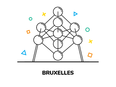 Citybiker series: Bruxelles aluminium atomium belgium brussels bruxelles crystal cubic expo illustration iron monument science