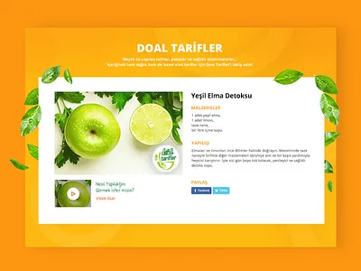 Recipes page apple blog design