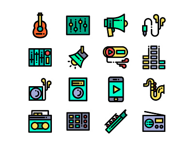 Music Icons dj drums guitar headphones icon iconmusic microphone music phone radio