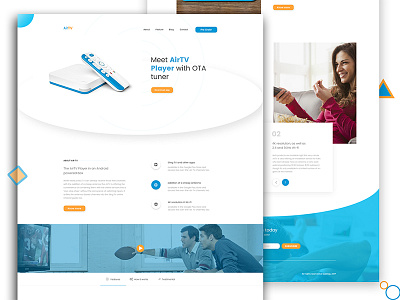 Air Tv Landing Page Concept concept gadget landing page product router tv ui ux web design