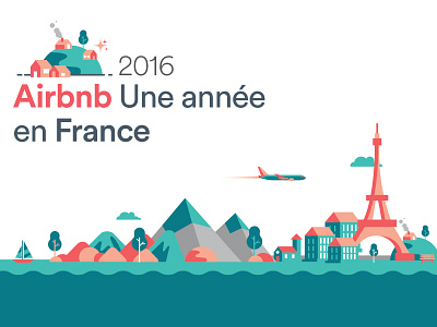 Airbnb : a year in France ai brand illustration