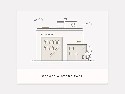 Store Creation button clean illustration line art muted ui