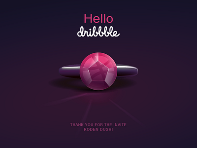 Hello Dribbble adobe illustrator debuts design dribbble first shot gradient hello dribbble illustration logo ring
