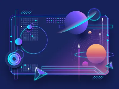 Free Synthwave Background Frame abstract colorful colors cosmos cyberpunk design free galaxy geometric illustration intergalactic neon sci fi space synth wave synthwave text frame ui universe vector