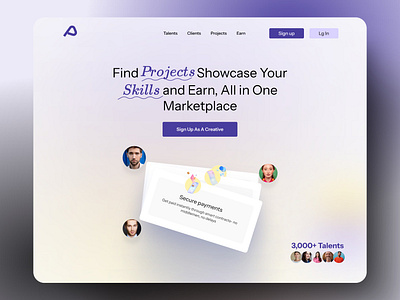 Web3 Talent Marketplace Hero Section design figma landing page ui ux web design website