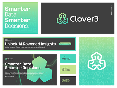 Clover3 Brand Identity Design ai app icon blockchain branding clover fintech green innovation ireland leaf logo logodesign logodesigner minimal modern saas simple logo startup brand identity sustainability symbol