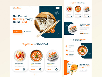 Food Delivery landing page fooddelivery foodlandingpage foodweb landingpage ui uidesign uiux userinterface webdesign