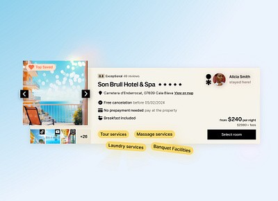 Travel Portal UI Design card desktop figma flat graphic design hotel mallorca pastel photo photography portal travel ui ux