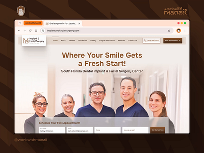 Dental Implant & Facial Surgery Center Website Redesign brown color dental design doctor facial health implant medical minimalistdesign modern patient professional redesign responsive surgery ui ux warm website