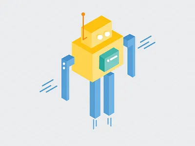 Robot chatbot illustration iso isometric robot