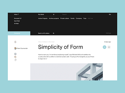 Email. Letter. clean concept design email interface mail minimal site ui ux web design website