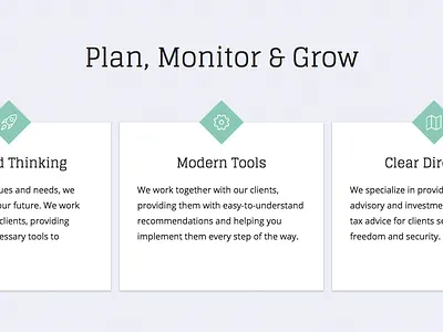 Putnam Financial Cards component design css html interface design layout typography ui web component web design web module web ui