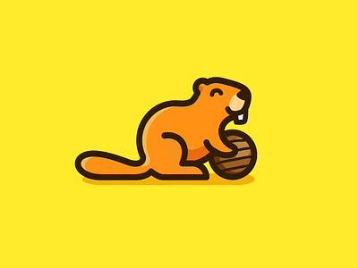 Beaver animal character app apps application beaver chocolate brand branding child children cute fun funny flat cartoon food wafer snack geometry geometric illustrative illustration logo identity mascot symbol