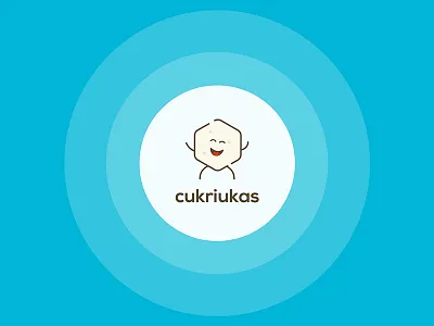Cukriukas App logo app carbs character diabetes flat insulin logo mobile sugar ui ux