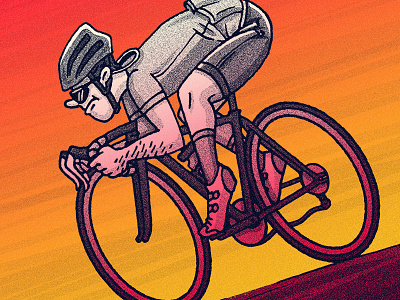 The Descent bike bikes cycling cyclist editorial illustration people