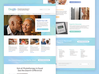 Daavlin Phototherapy | Website clean gradient health light medical responsive ui ux website white