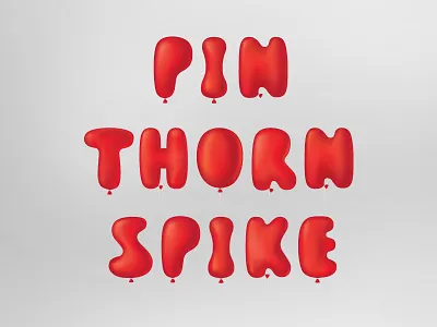 Balloon Alphabet abc alphabet baloon font gradient letter pin red spike thorn