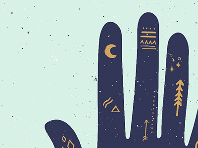 Hand Details arrow contour details flash hand hand illustration moon nature pattern vintage