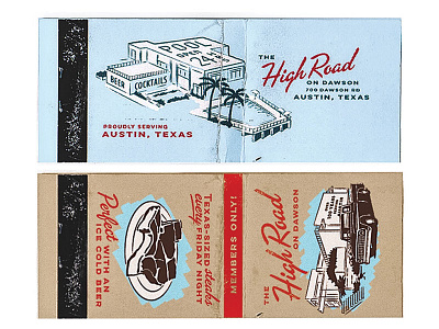 Matchbooks building hotel illustration matchbook matches print retro rough script texture vintage