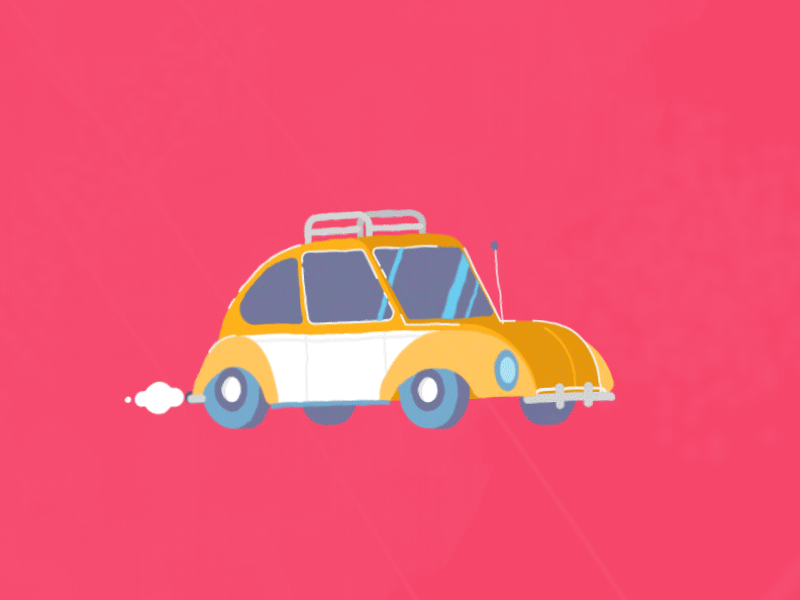 Vocho aftereffects animation car clasic flat illustration motion vocho volkswagen