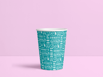 Wow! Cups breakfast coffee cups donuts food packaging pattern restaurant