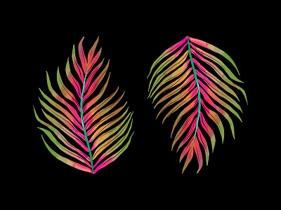 caribbean bright colors illustration island leaves plants tropical