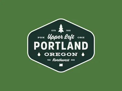 Portland Badge badge brand design illustration logo northwest oregon patch portland tree type vintage