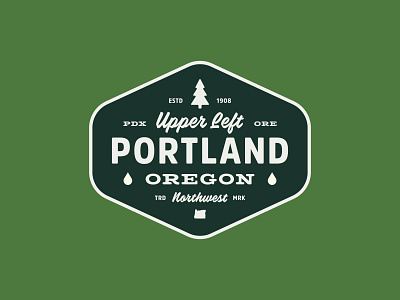 Portland Badge badge brand design illustration logo northwest oregon patch portland tree type vintage