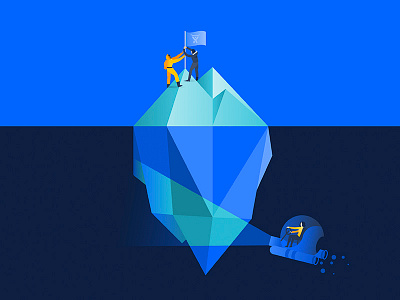 Tip of the Iceberg discovery gradient iceberg illustration light prism submarine