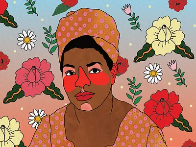 Maya Angelou abstract colorful colourful flowers gradient illustration maya angelou pattern woman