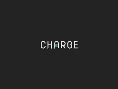 Charge battery black charge concept graphic design green logo logo design