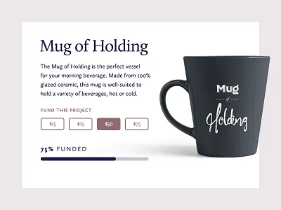 Daily UI #032 campaign crowdfunding dailyui mug ui window