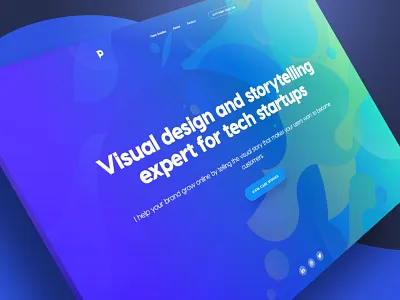 New PRSN.co portfolio redesign 3d blue header isometric pattern portfolio purple storytelling tagline tech ui visual design