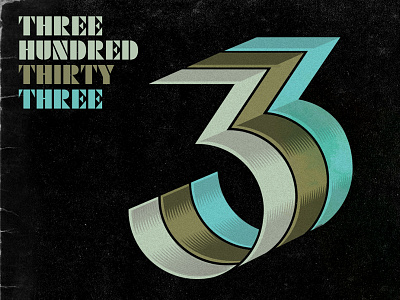 333 black gold logo music numbers retro three