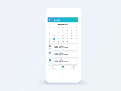 Calendar android app calendar card claire paoletti freebie material material design shift