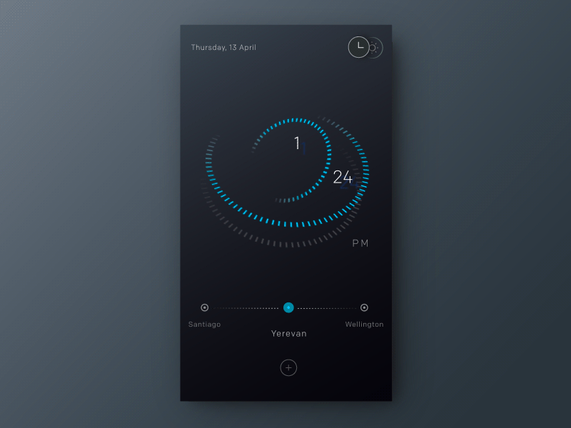orbit clock - animated version clean clock minimal orbit time ui watch