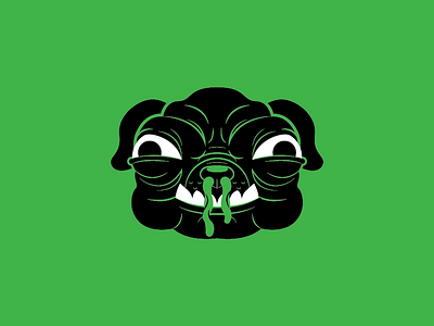 Perro animal boogers dog green loco pug vector