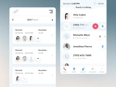 Caw.me App app call conference mobile ui ux webdesign