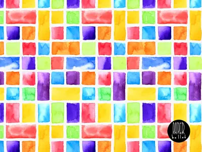 Rainbowed design surface watercolor