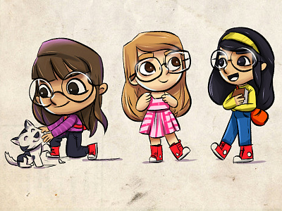 Girl character design cute doodle girl manga studio sketch