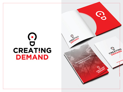 Creating Demand Logo branding bulb creative flat logo logotype mark minimal simple smile vector wordmark