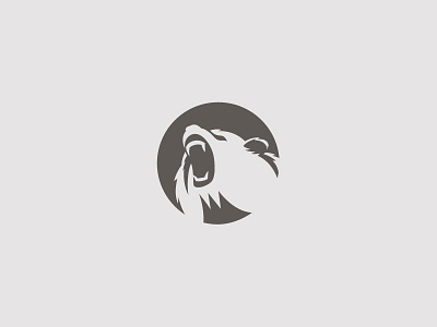 Grizzly animal bear branding circle grizzly logo minimalist negative space simple strong