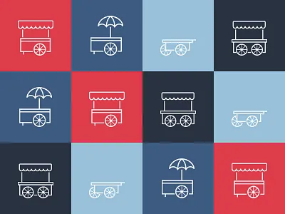 Hawker Icons cart food hawker items monger peddler salesperson seller wheels