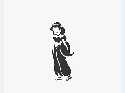 Jasmine - Negative Logo aladdin arabian beauty brand disney illustration jasmine negative princess the