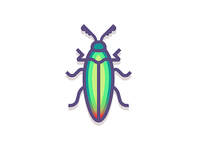 Jewel Beetle (197/365) beetle bug design series green illustration insect jewel jewel beetle spots